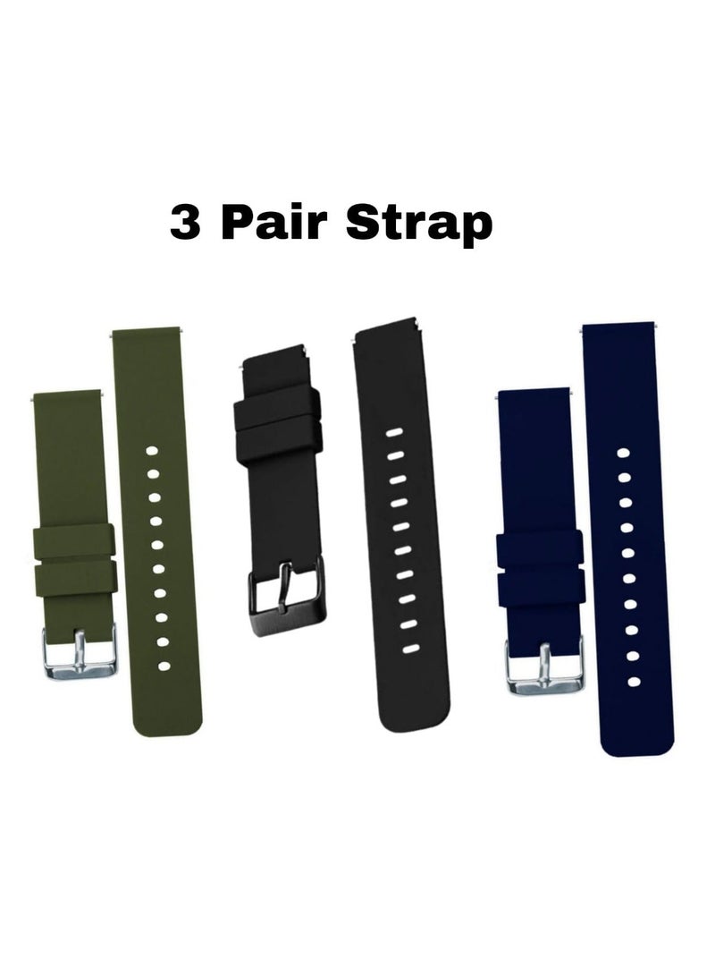 Modio MR 60 Smart Watch With 2.5D Curved Display, 3 Pair Strap & Wireless Charging – Stylish Touch Screen Watch for Ladies and Men – Black - Image 2